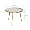 Round Coffee Tray Table in Gold &amp; Taupe - Kaisa