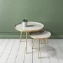 GRADE A1 - Round Taupe & Gold Small Side Table - Kaisa