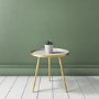 GRADE A1 - Round Taupe & Gold Small Side Table - Kaisa