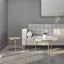 GRADE A1 - Round Taupe & Gold Small Side Table - Kaisa
