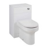 White WC Toilet Unit with Round Toilet &amp; Soft Close Seat - W500 x D850mm