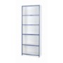 GRADE A1 - One Call Furniture Kiddi Blue Bookcase White Melamine and Blue Edging