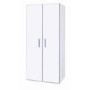 GRADE A2 - One Call Furniture Kiddi Blue 2 Door Wardrobe White Melamine and Blue Edging