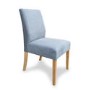 Shankar Kirby Silver Blue Fabric Pair of Dining Chairs
