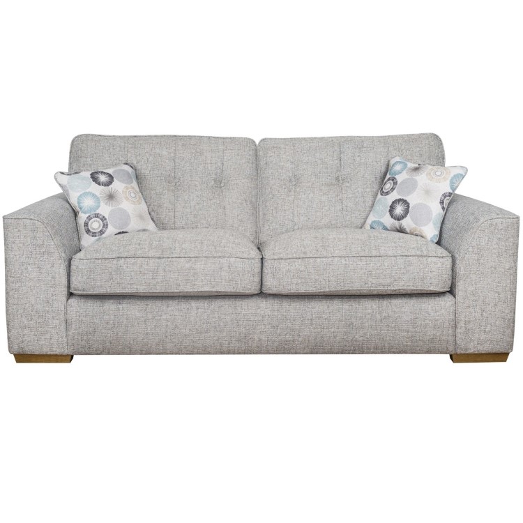 Kennedy 3 Seater Sofa in Pale Grey Fabric