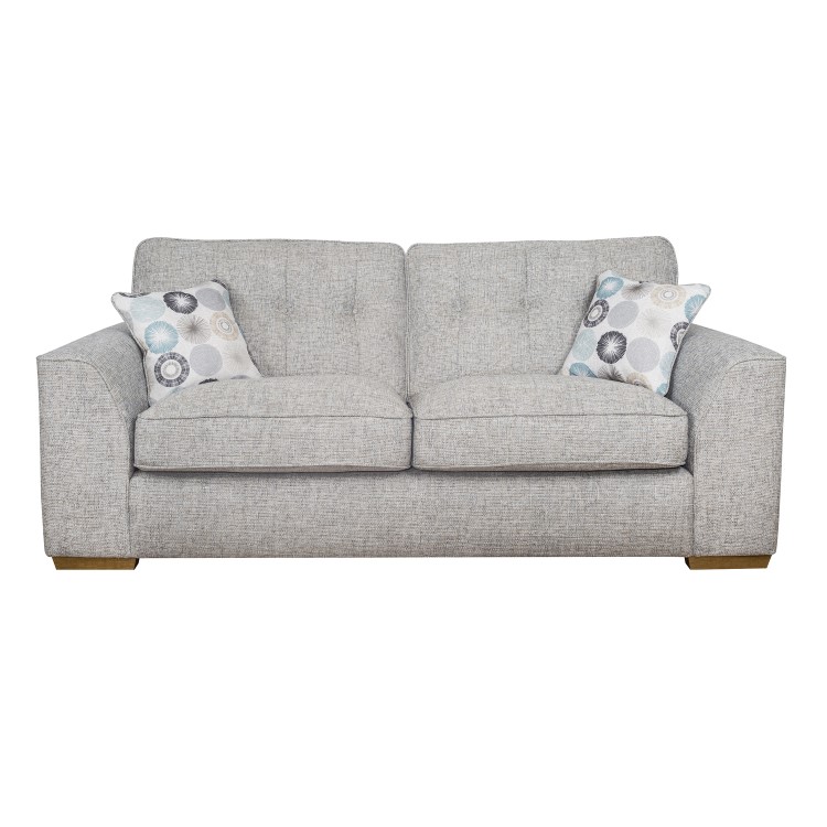 Kennedy 3 Seater Sofa in Pale Grey Fabric