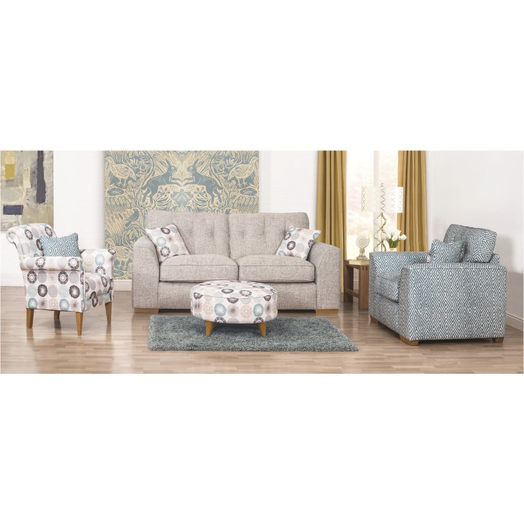 Kennedy 3 Seater Sofa in Pale Grey Fabric