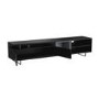 Large Black Oak Effect TV Unit with Storage - TVs up to 83" - Kael