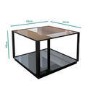 Mirrored Coffee Table with Black Metal Frame - Square