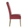 Kensington Red Faux Leather Dining Chair with Oak Legs