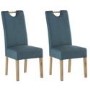 Kensington Pair of Dining Chairs in Teal with Oak Legs