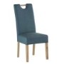 Kensington Pair of Dining Chairs in Teal with Oak Legs