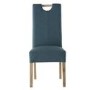 Kensington Pair of Dining Chairs in Teal with Oak Legs