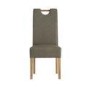 Kensington Oak Dining Chair in Grey Faux leather