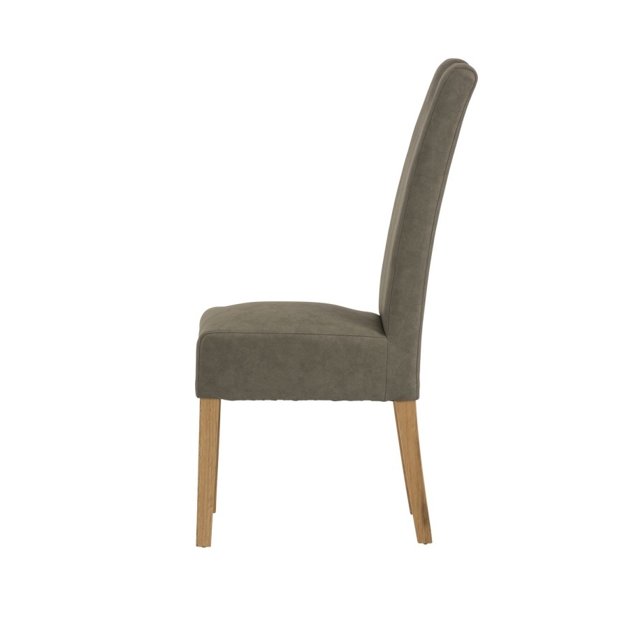 Kensington Oak Dining Chair in Grey Faux leather