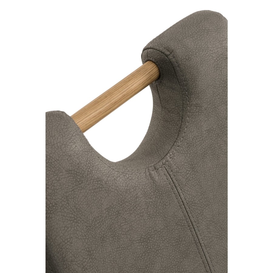 Kensington Oak Dining Chair in Grey Faux leather