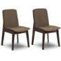 Julian Bowen Pair of Kensington Wooden Dining Chairs with Brown Seats