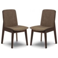 Julian Bowen Pair of Kensington Dining Chairs with Walnut Finish