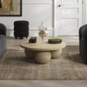KENCALCOF Stone Round Coffee Table with Ball Feet - Kenji