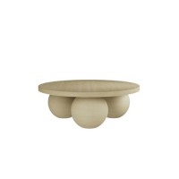 Stone Round Coffee Table with Ball Feet - Kenji
