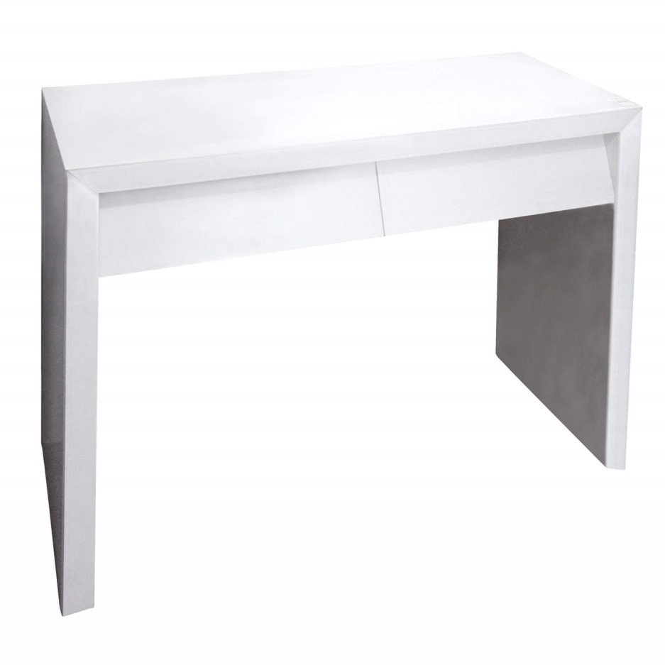 Venice 2 Drawer White High Gloss Console Table Furniture123