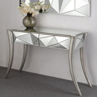 Venice Geometric 2 Drawer Mirrored Console Table