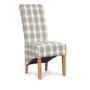 Hamden Herringbone Pair of Cappuccino Check Chairs
