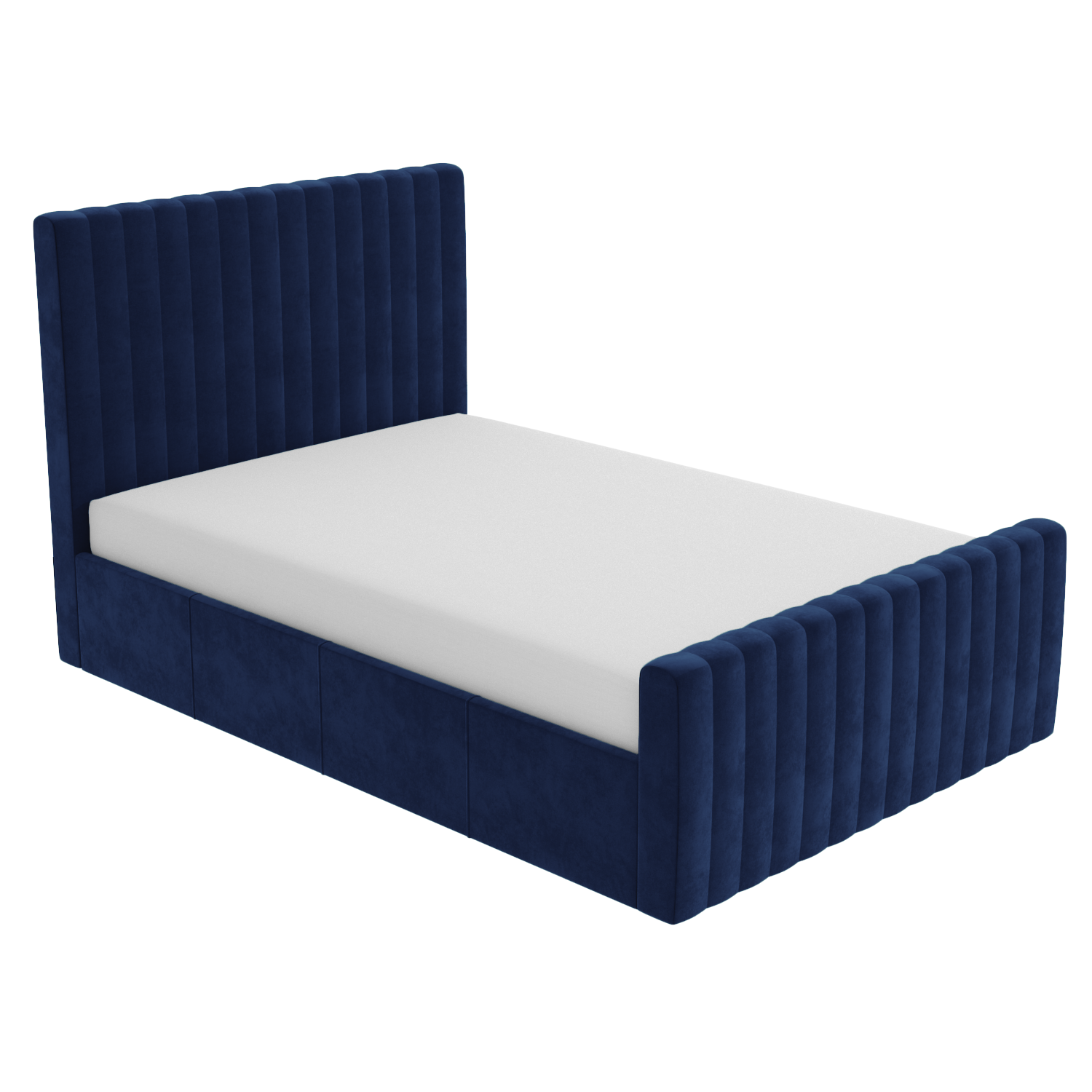 GRADE A2 Double Side Opening Ottoman Bed in Navy Blue Velvet Khloe