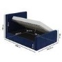 ONLY OPENED - Khloe Double Side Ottoman Bed in Navy Blue Velvet