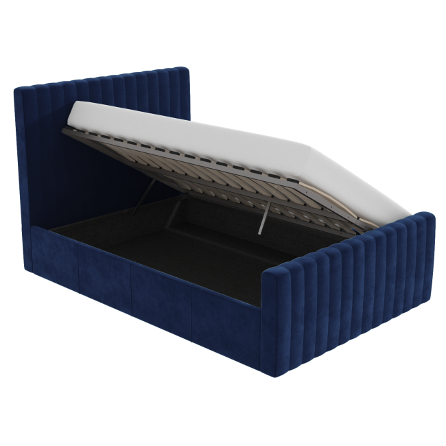 ONLY OPENED - Khloe Double Side Ottoman Bed in Navy Blue Velvet