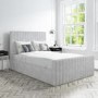 GRADE A2 - Side Opening Grey Velvet King Size Ottoman Bed - Khloe