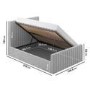 ONLY OPENED - Khloe King Size Side Ottoman Bed in Silver Grey Velvet