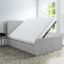 GRADE A2 - Side Opening Grey Velvet King Size Ottoman Bed - Khloe