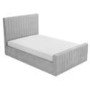 GRADE A2 - Khloe King Size Side Ottoman Bed in Silver Grey Velvet