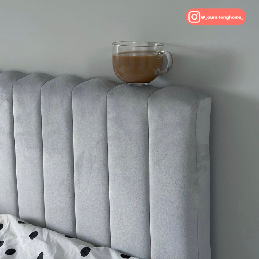 GRADE A2 - Side Opening Grey Velvet King Size Ottoman Bed - Khloe