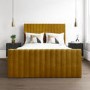 Side Opening Mustard Velvet King Size Ottoman Bed - Khloe