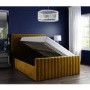 GRADE A1 - Khloe Velvet Double Ottoman Bed in Mustard Yellow