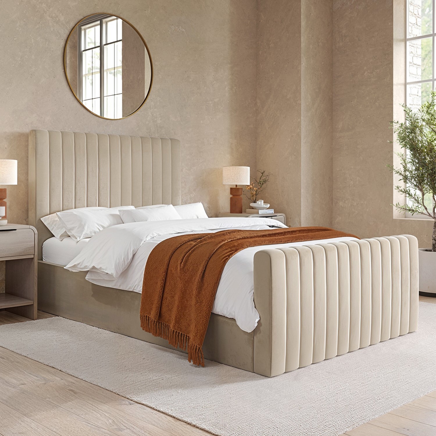 Small Double Ottoman Bed Velvet