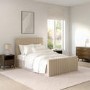 ONLY OPENED - Khloe Small Double Side Ottoman Bed in Beige Velvet