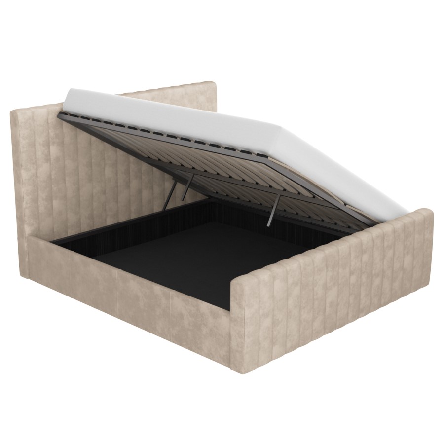 GRADE A1 - Beige Super King Size Ottoman Bed - Khloe