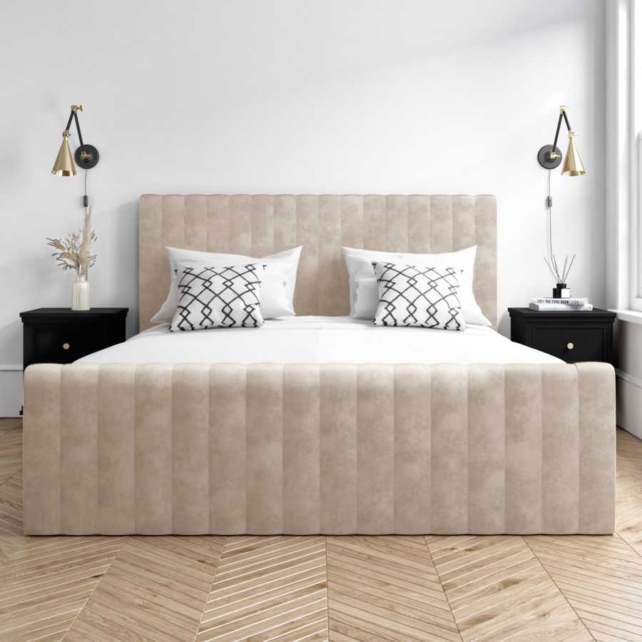 GRADE A1 - Beige Super King Size Ottoman Bed - Khloe