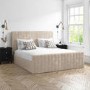 GRADE A1 - Beige Super King Size Ottoman Bed - Khloe