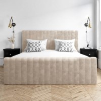 GRADE A1 - Beige Super King Size Ottoman Bed - Khloe