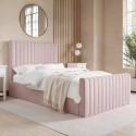 KHL012SDA Pink Velvet Small Double Side-Lift Ottoman Bed - Khloe