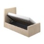 Beige Velvet Single Side-Lift Ottoman Bed - Khloe