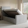 Grey Velvet Single Side-Lift Ottoman Bed - Khloe