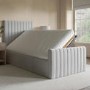 Grey Velvet Single Side-Lift Ottoman Bed - Khloe