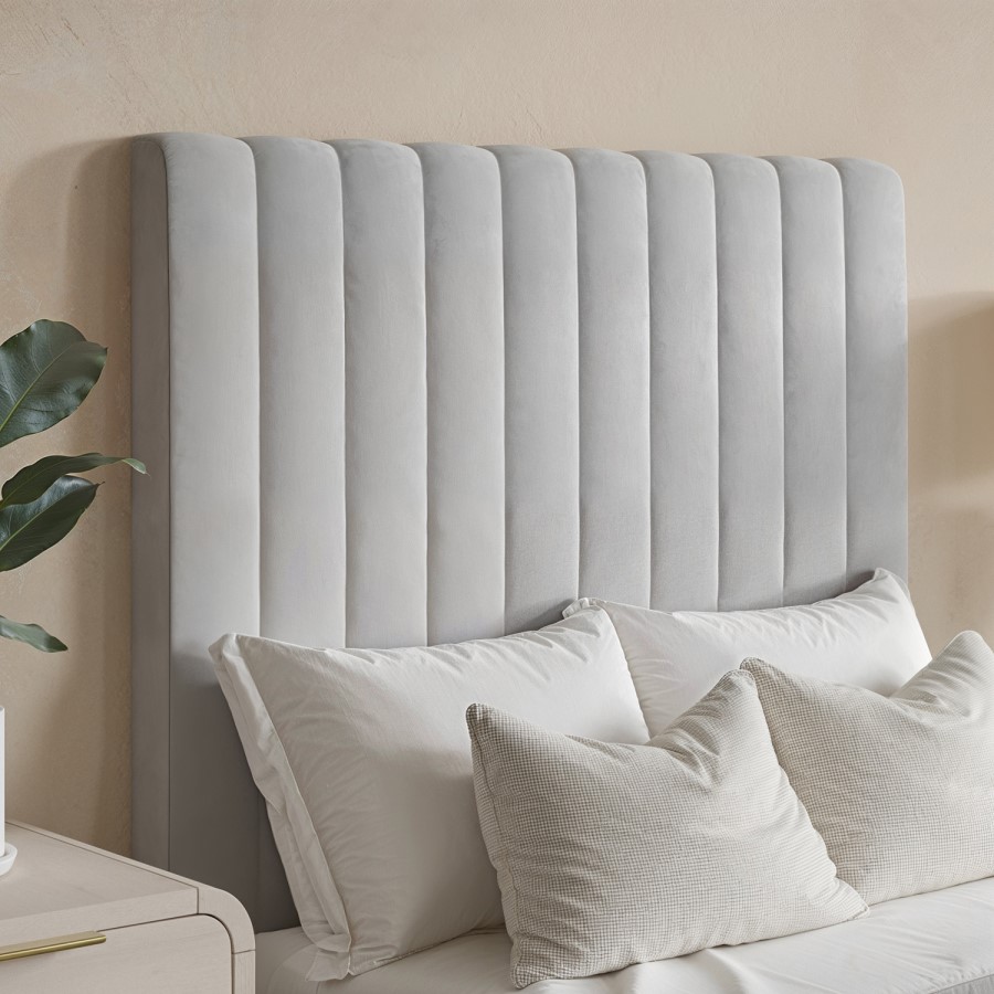 GRADE A1 - Grey Velvet Single Side-Lift Ottoman Bed - Khloe