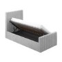 GRADE A1 - Grey Velvet Single Side-Lift Ottoman Bed - Khloe