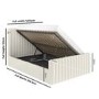 Cream Fabric Double Side-Lift Ottoman Bed - Khloe